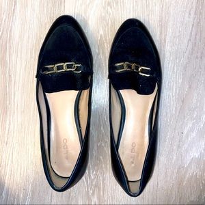 Aldo Black Pumps with Gold Chain